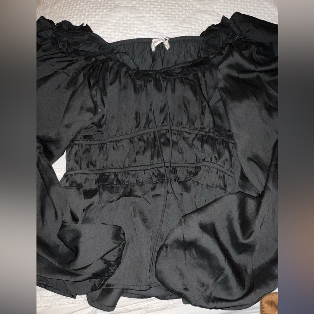 Black silk top